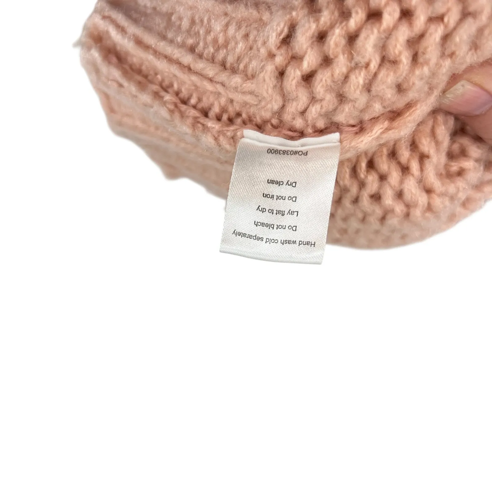 Show Me Your Mumu Cody Crop Sweater Distressed Knit Peach Pink Size Large - Image 17