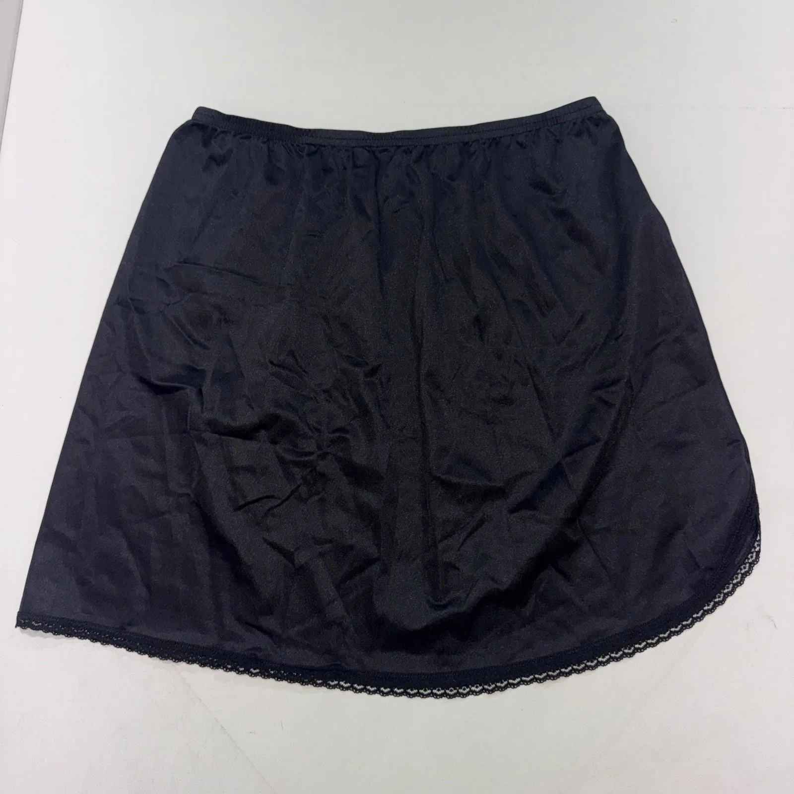 Vintage Vanity Fair Lingerie Black Nylon Half Slip Size Medium USA Made - Image 1