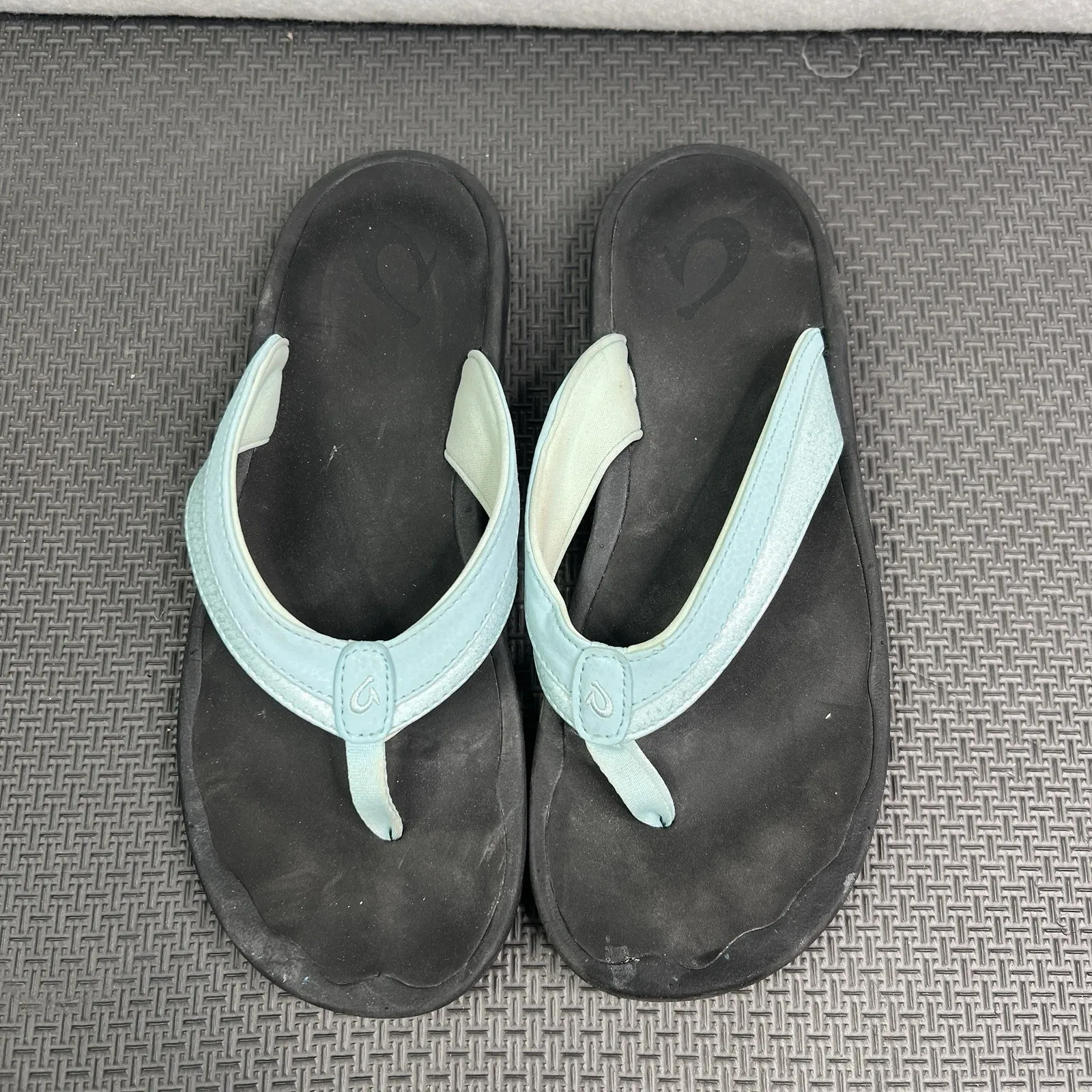 Olukai Ohana Women's Flip Flops Sandals Aqua Blue Black Size 9 Comfort Beach - Image 4
