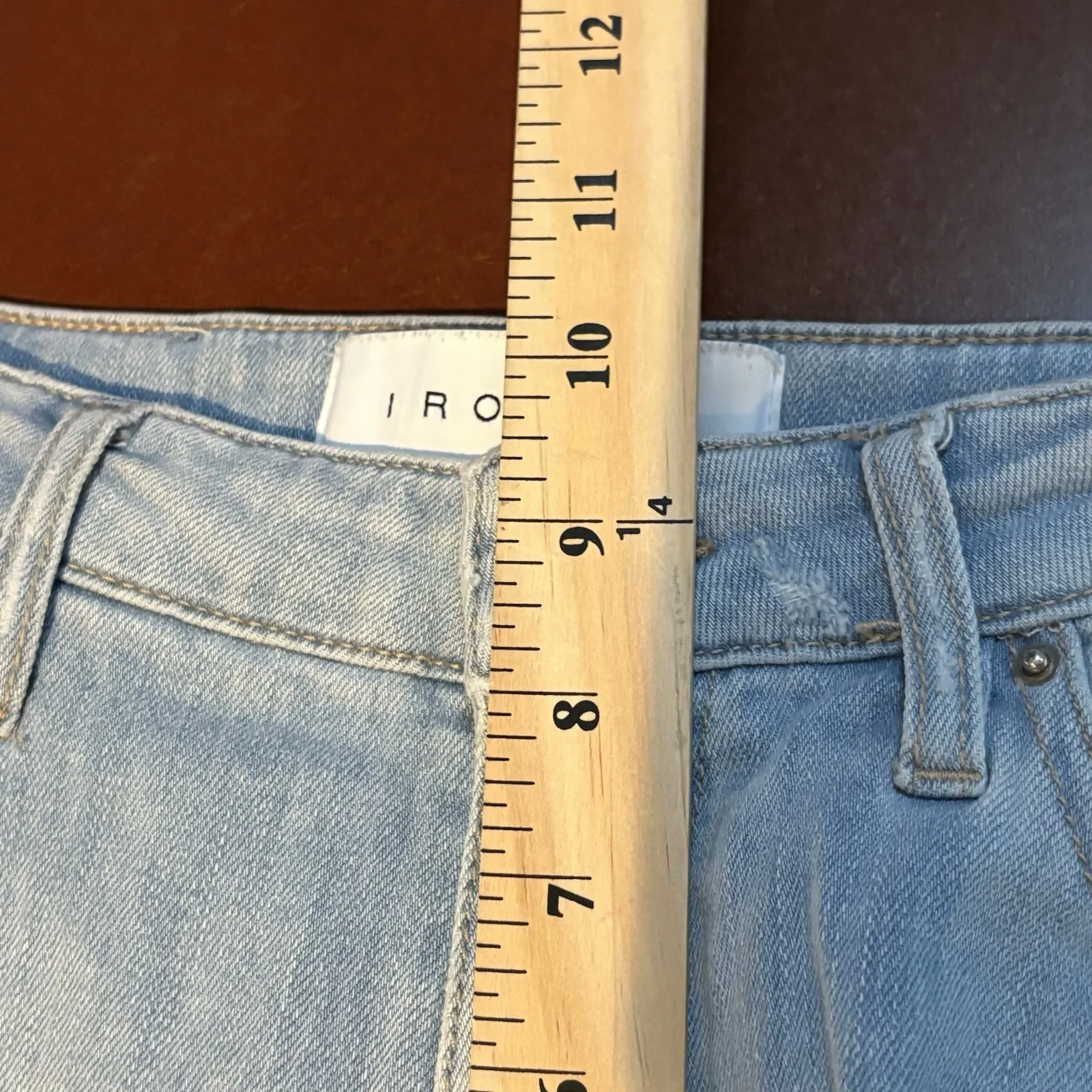 IRO Jeans Garcon Mandy Distressed Light Wash Women's 25 Mid Rise - Image 9