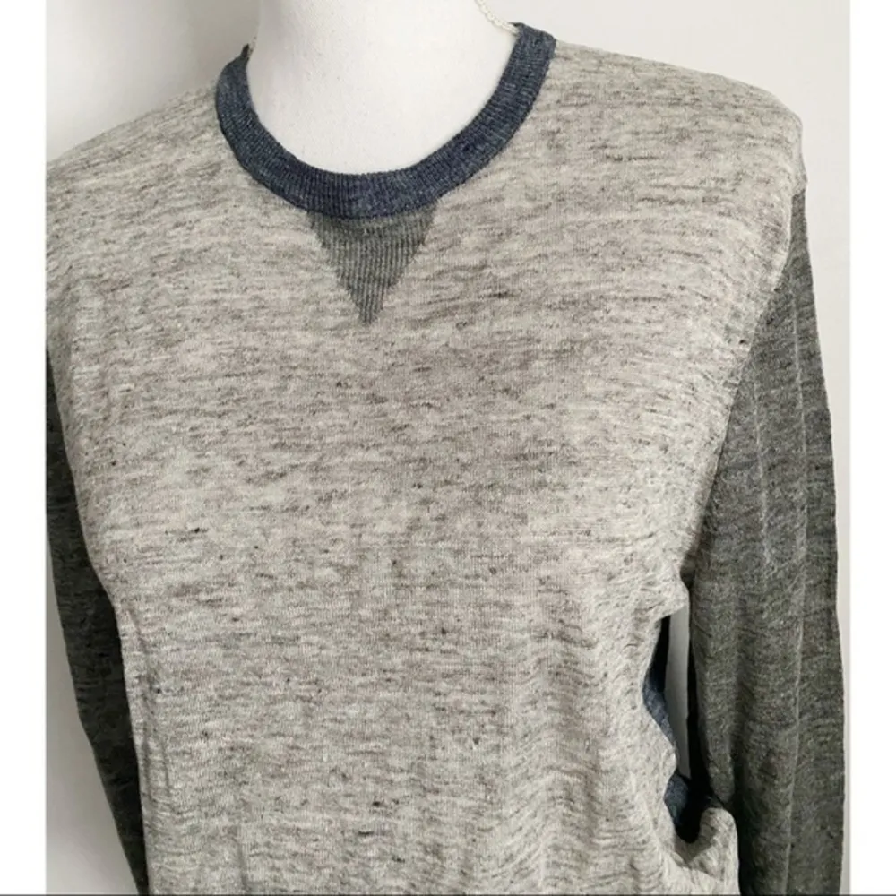 Armani Exchange Linen Grey Navy Crew Neck Sweater - Image 14