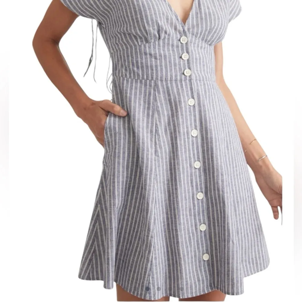 Marine Layer - Camila Striped Button Down Mini Dress Sz L - Image 3