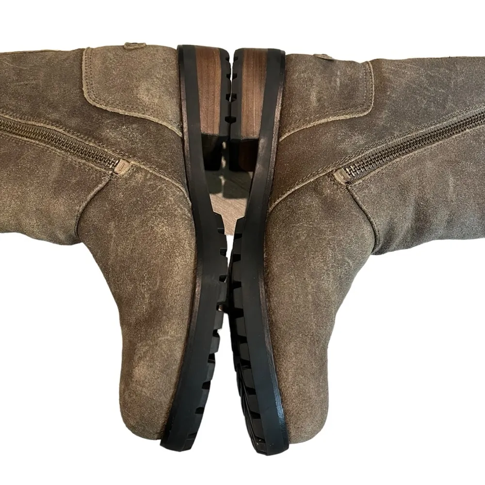 UGG NIELS II WATER RESISTANT Moto Zipper BOOT LEATHER Dove 1095130, Sz 9 - Image 10