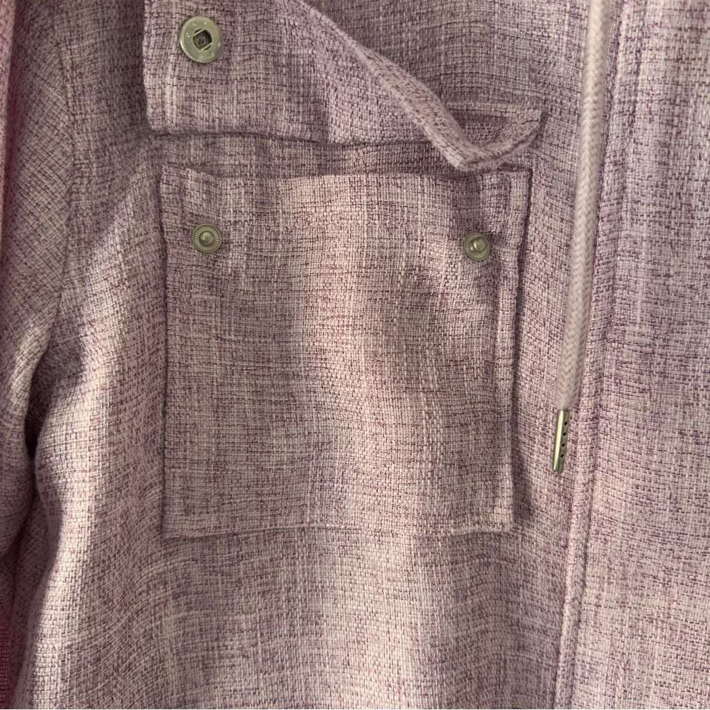 Anthropologie Avec Les Filles Lilac Hooded Jacket Full Zip Snap Drawstring hood - Image 11