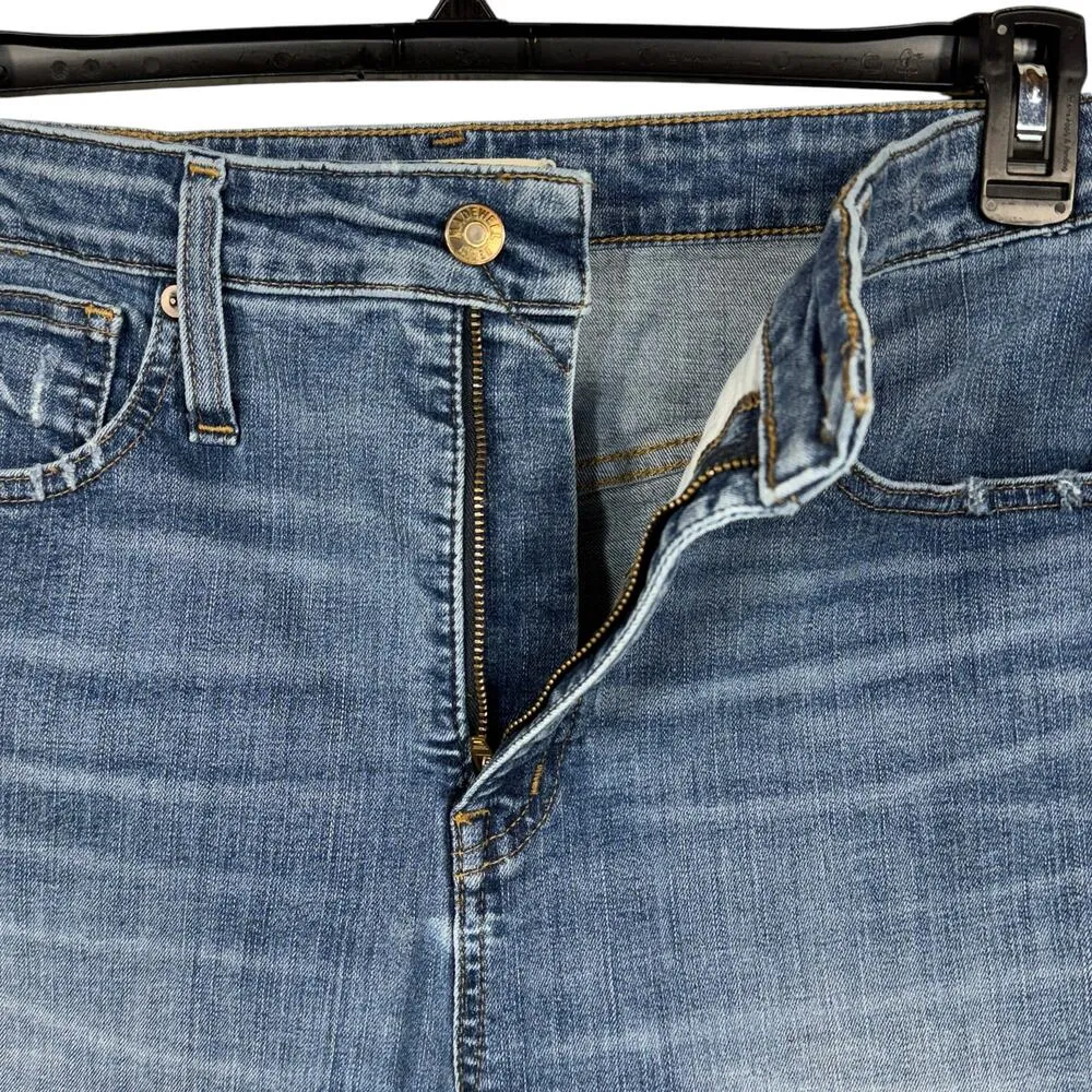 Madewell SZ 30TL TALL Curvy Hi-Rise Skinny Jeans Distressed Stretch Zip-Fly Blue - Image 5