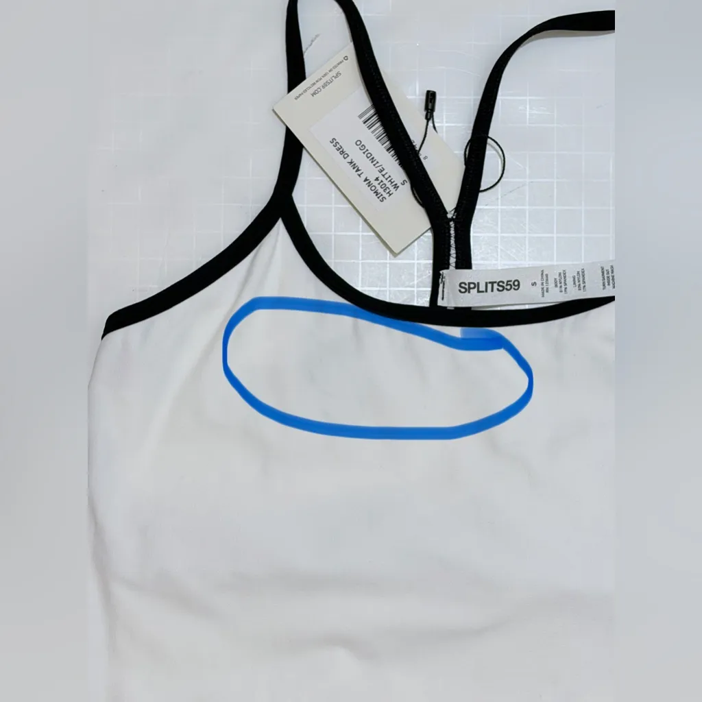 NWT Splits59 Simona Airweight Dress in White & Indigo, size S - Image 7