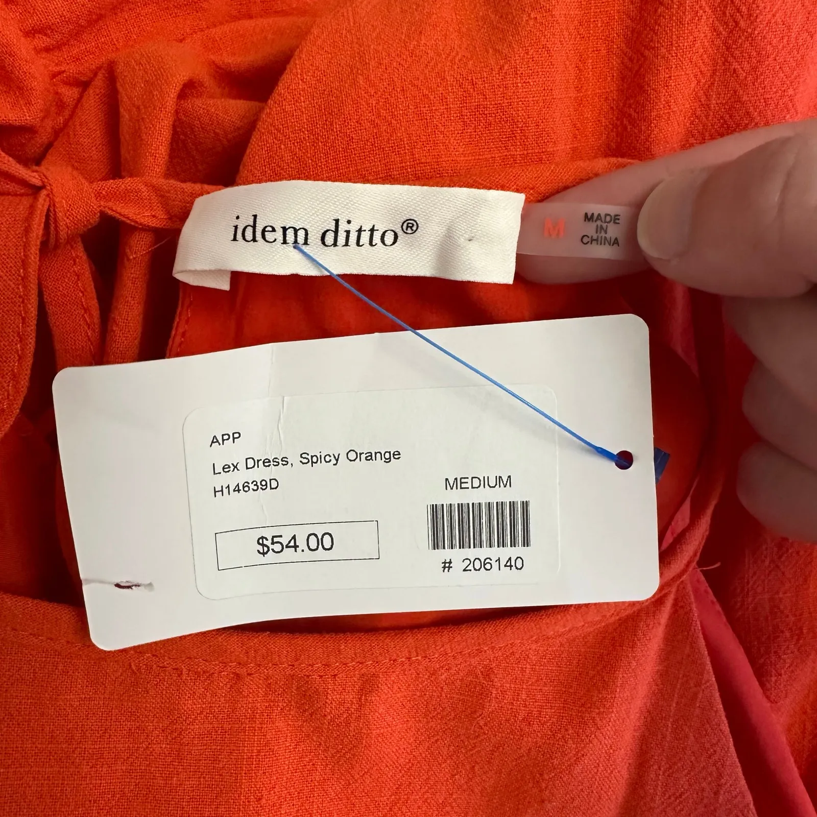 idem‎ ditto “Lex Dress” Spicy Orange Tiered Halter Mini Dress Size M NWT - Image 2