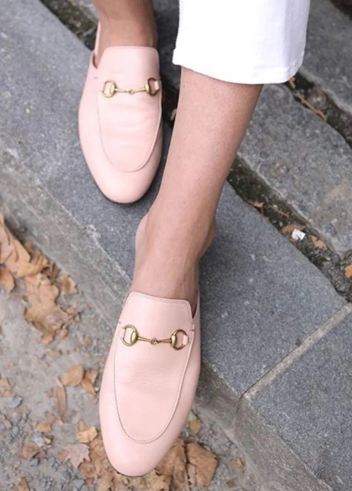 Gucci Pink Loafer Slides - Image 9