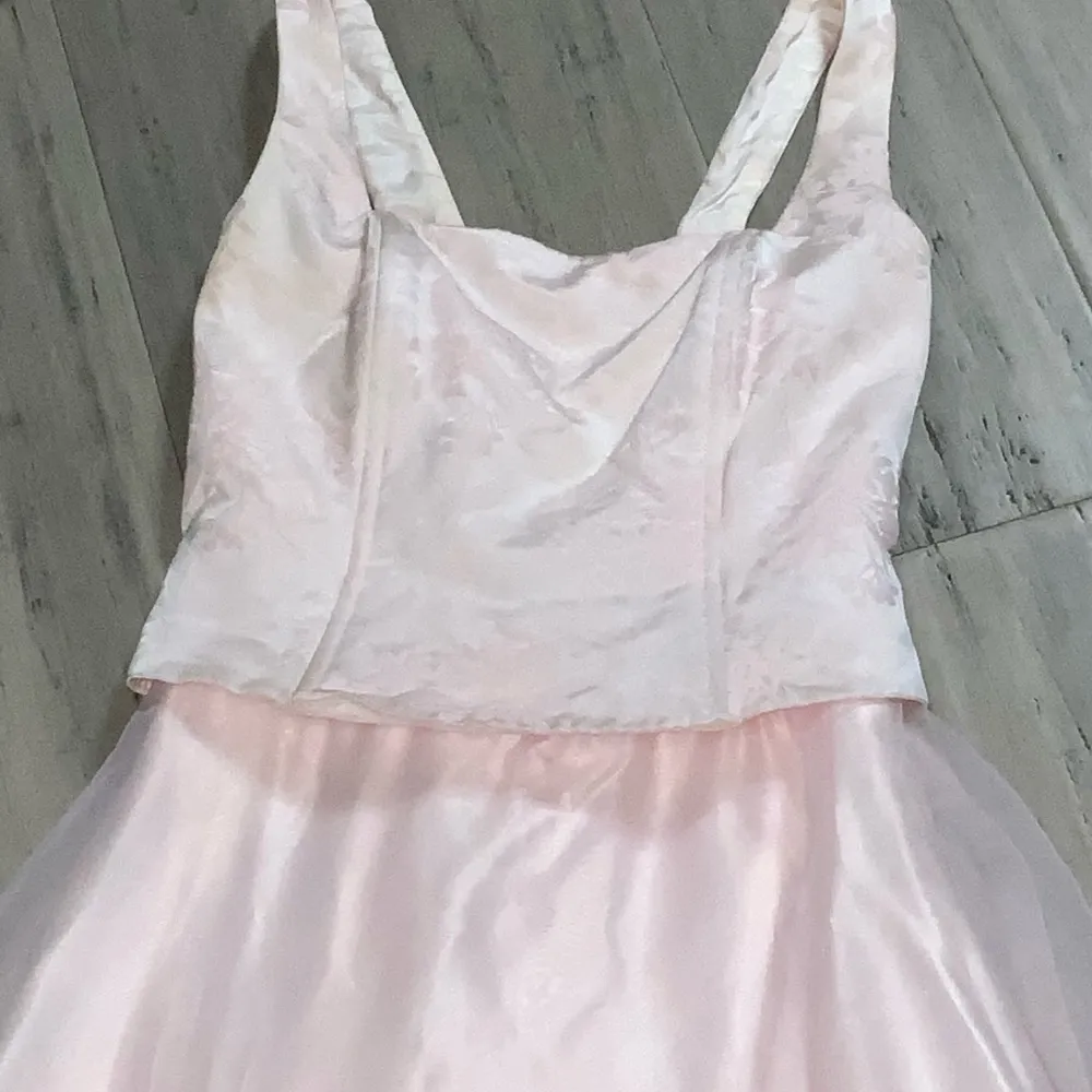 VTG Cache Pink Floral Corset Lace Up Back Chiffon Satin Tulle Formal Prom Gown 4 - Image 11