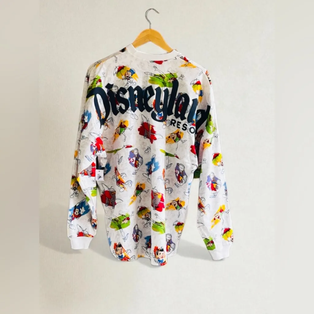 Disney Parks Ink & Paint Spirit Jersey featuring classic animated characters White Size M - Image 14
