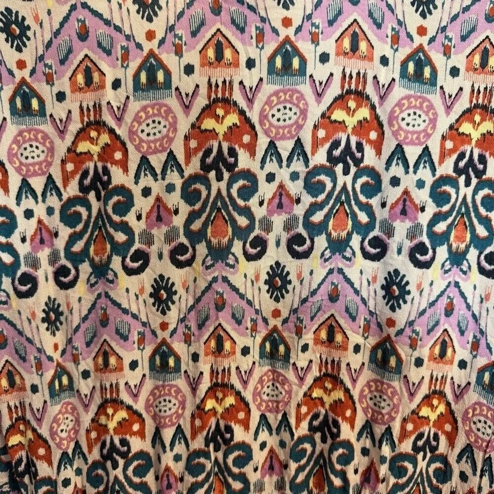 NWT Torrid Ikat Pring Rayon‎ Crepe Smocked Suprlice Wrap Top Geometric Abstract - Image 6