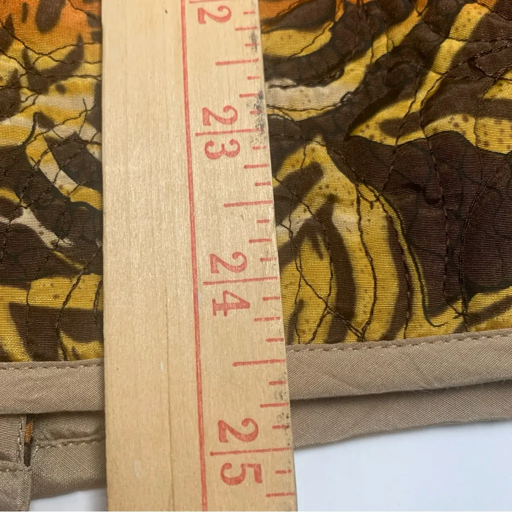 Laura Ashley Woman XL Brown‎ Orange Yellow Floral Silk Cotton Quilted Jacket - Image 11