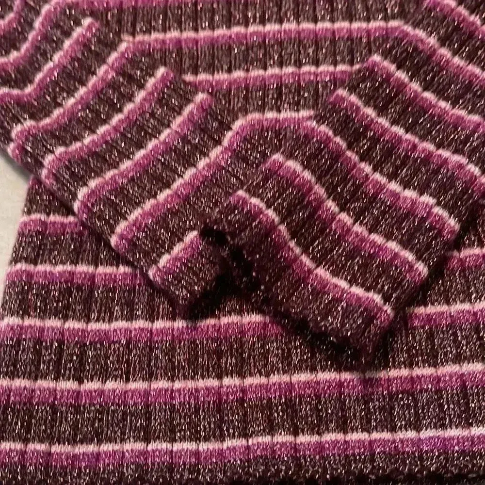 2/15 Nine W. purple striped sparkly sweater - Image 3