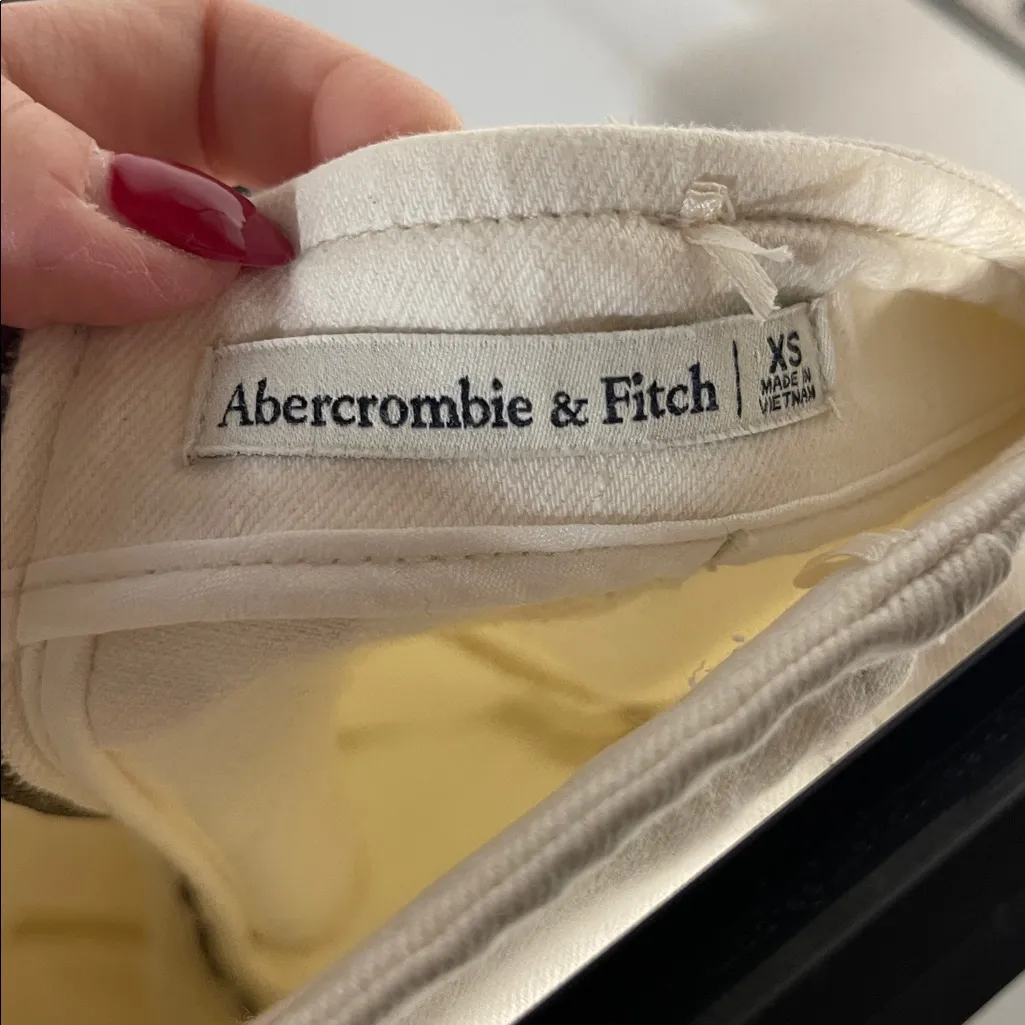 ABERCROMBIE AND FITCH WOMENS WHITE DENIM STRAPLESS MIDI DRESS XS - Image 4