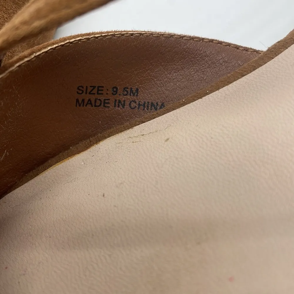 Farylrobin Camel Ballet Flats Crossover Strap 9.5 Brown - Image 4