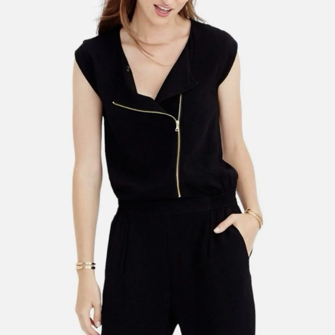 J.Crew Womens Jumpsuit Sz 4 Black Zipper Baddie Y2K 90's Retro Cocktail Party - Image 6