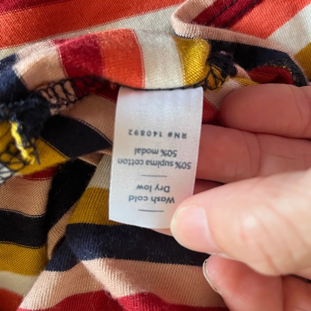 Marine Layer Multicolor Striped crew neck long sleeved tee shirt size small - Image 5