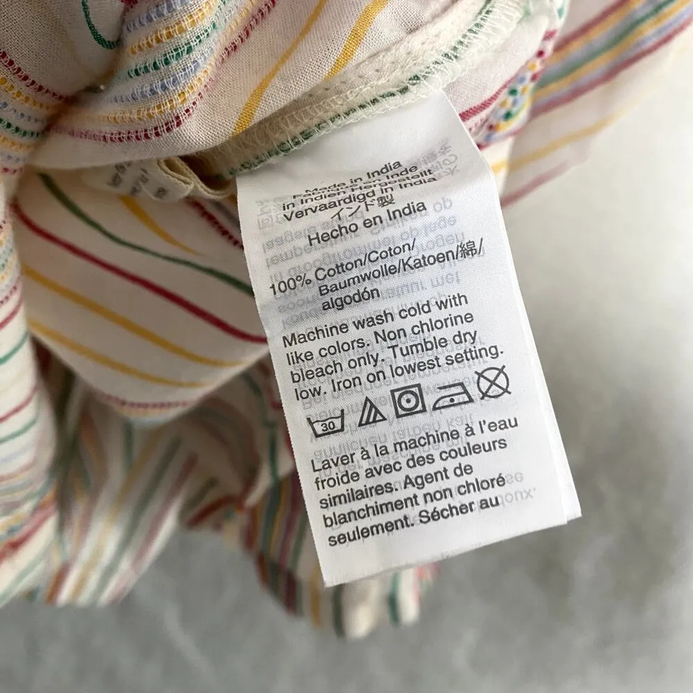 Madewell Button Front Rainbow Stripe Cami Tank Top Small Textural Embroidered - Image 8