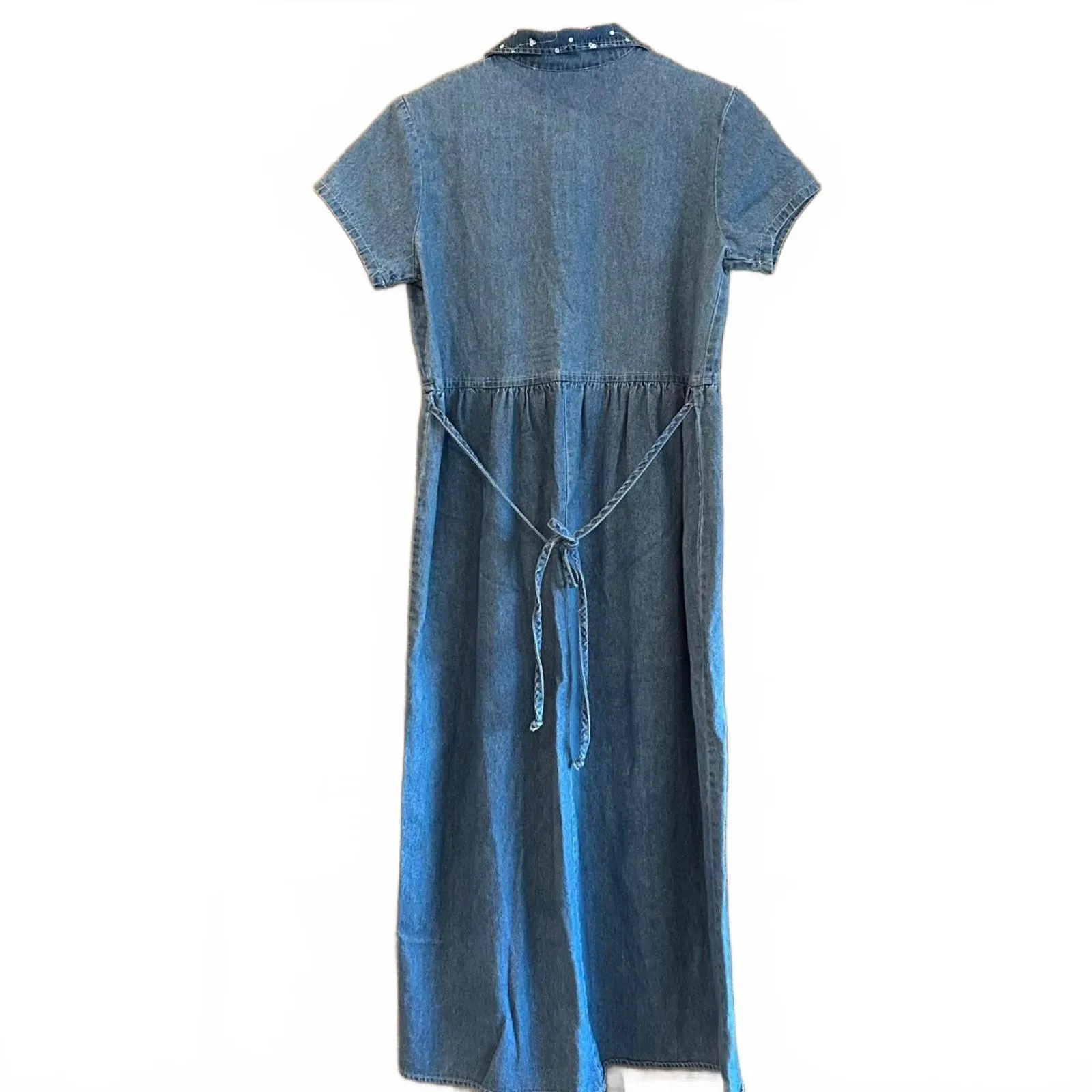 Vintage Forever WearAll Women's Denim Maxi Dress Blue Short Sleeve Size M Size M - Image 5