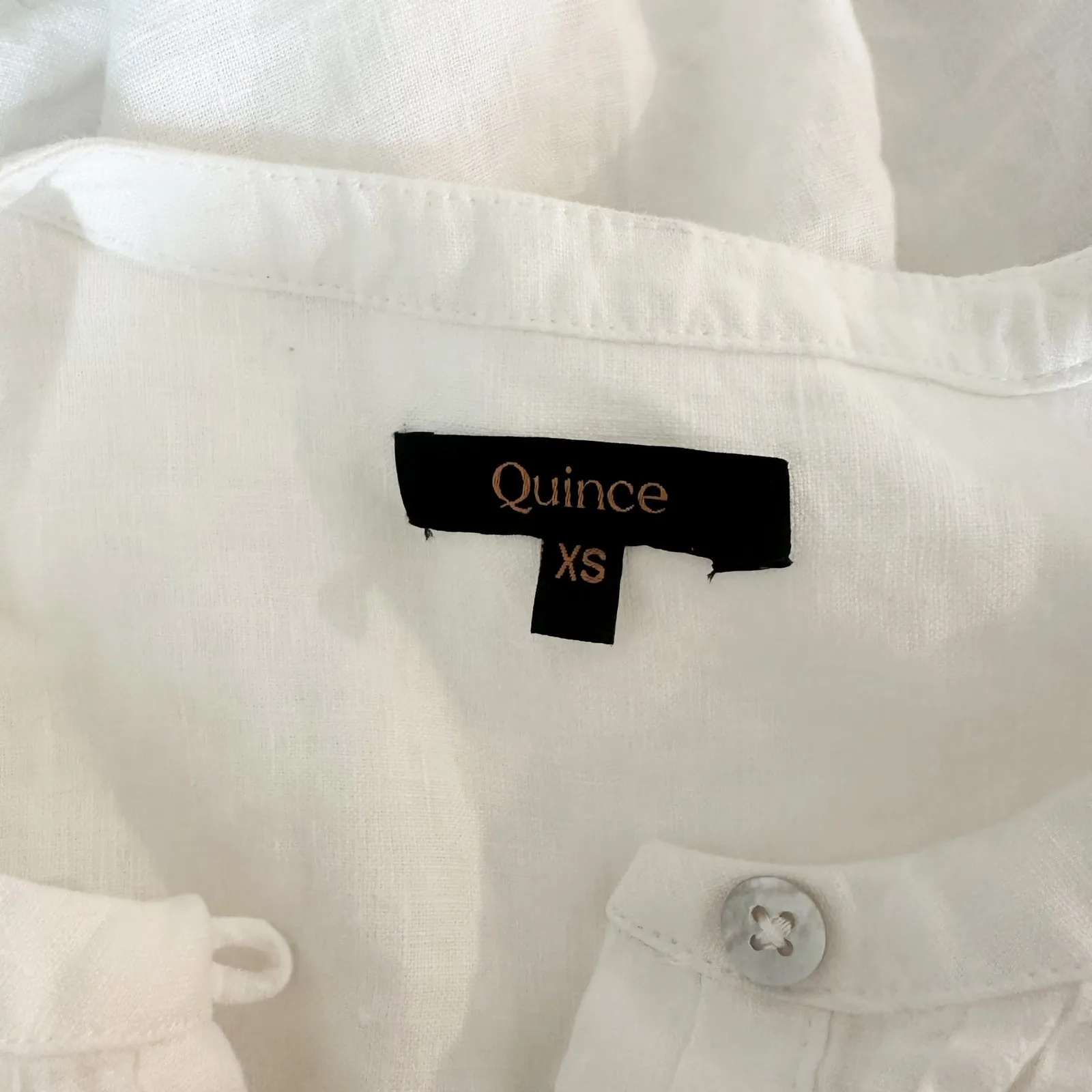 Quince 100% European Linen Sleeveless Swing Dress Pintuck Button Front XS White - Image 7