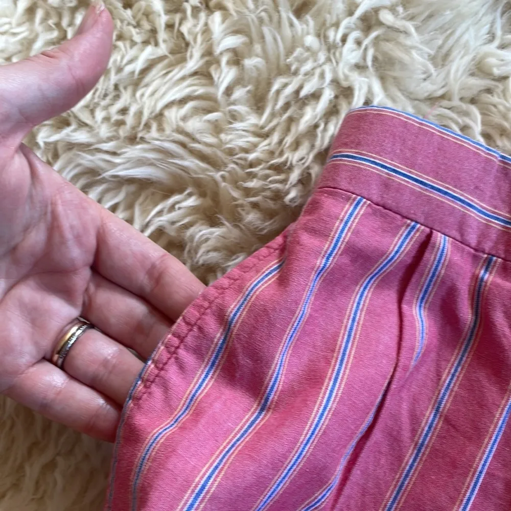 Vintage Lands End Woven Cotton Lightweight striped Bermuda Shorts - Image 8