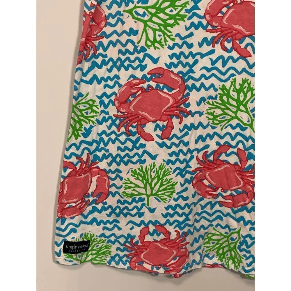 Simply Southern Women's Crab Tank Dress Beach Swimsuit Cover Up Multicolor M/L - Image 4