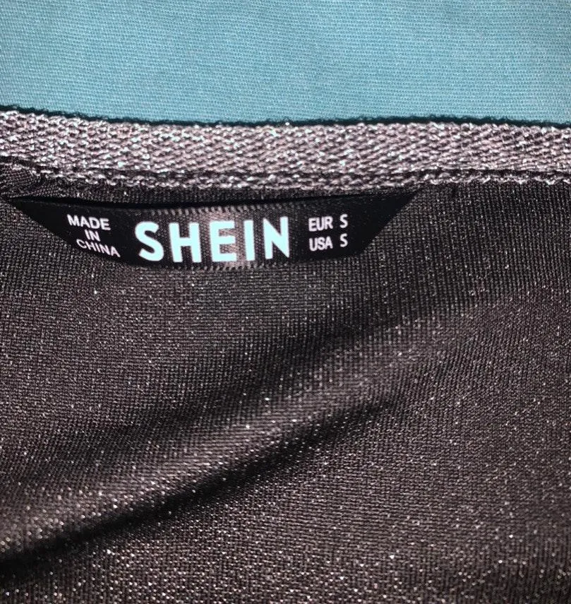 SheIn Silver Sparkly Crop Top - Image 3