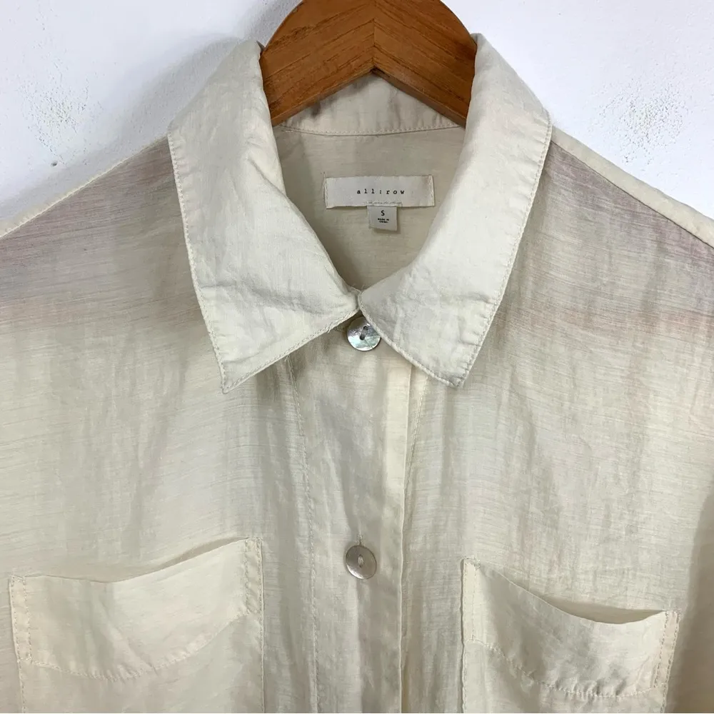 All Row Off White Sheer Button Up - Image 4