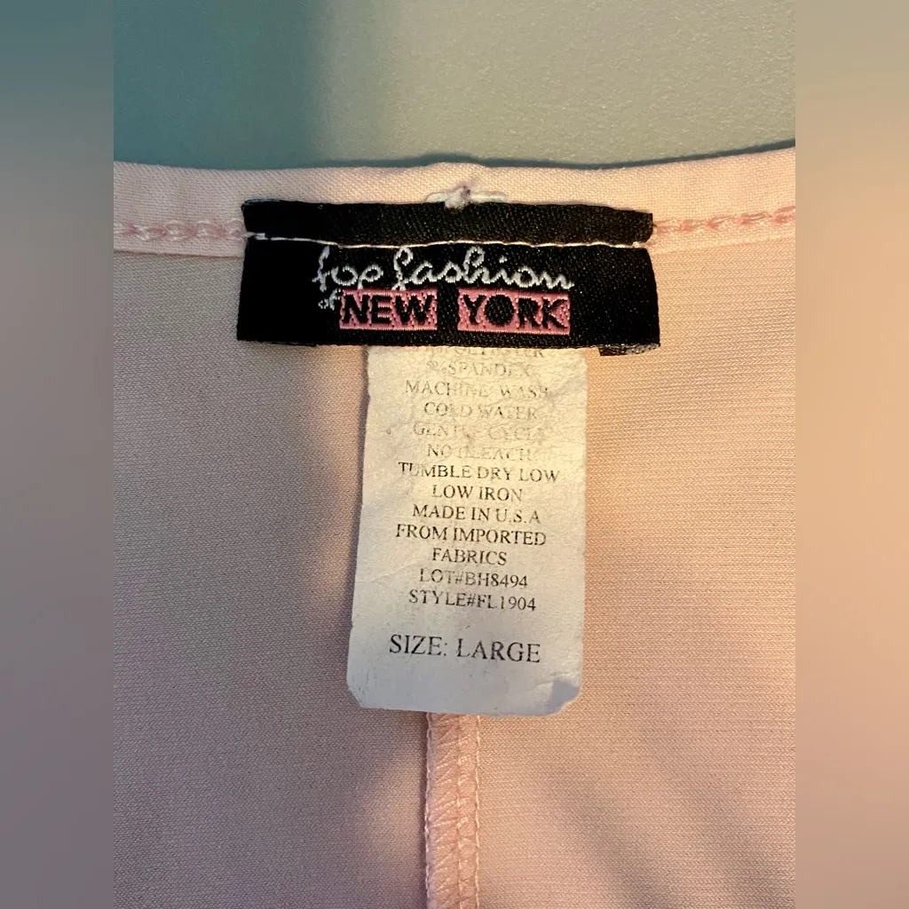 Top Fashion New York Pink Keynote Cold Shoulder Top Shirt Blouse Size L - Image 5