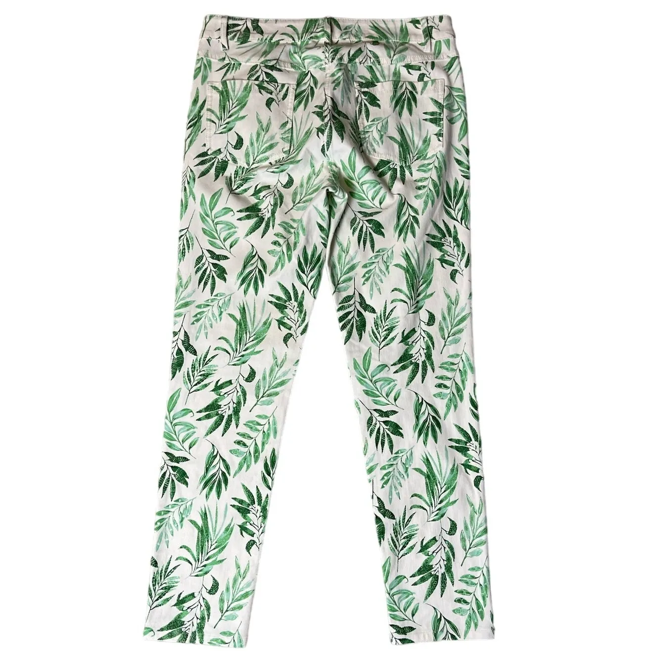 J. McLaughlin Stretchy Beaumont Leaf Print‎ Stretch Lexi Jeans Size 6 - Image 4