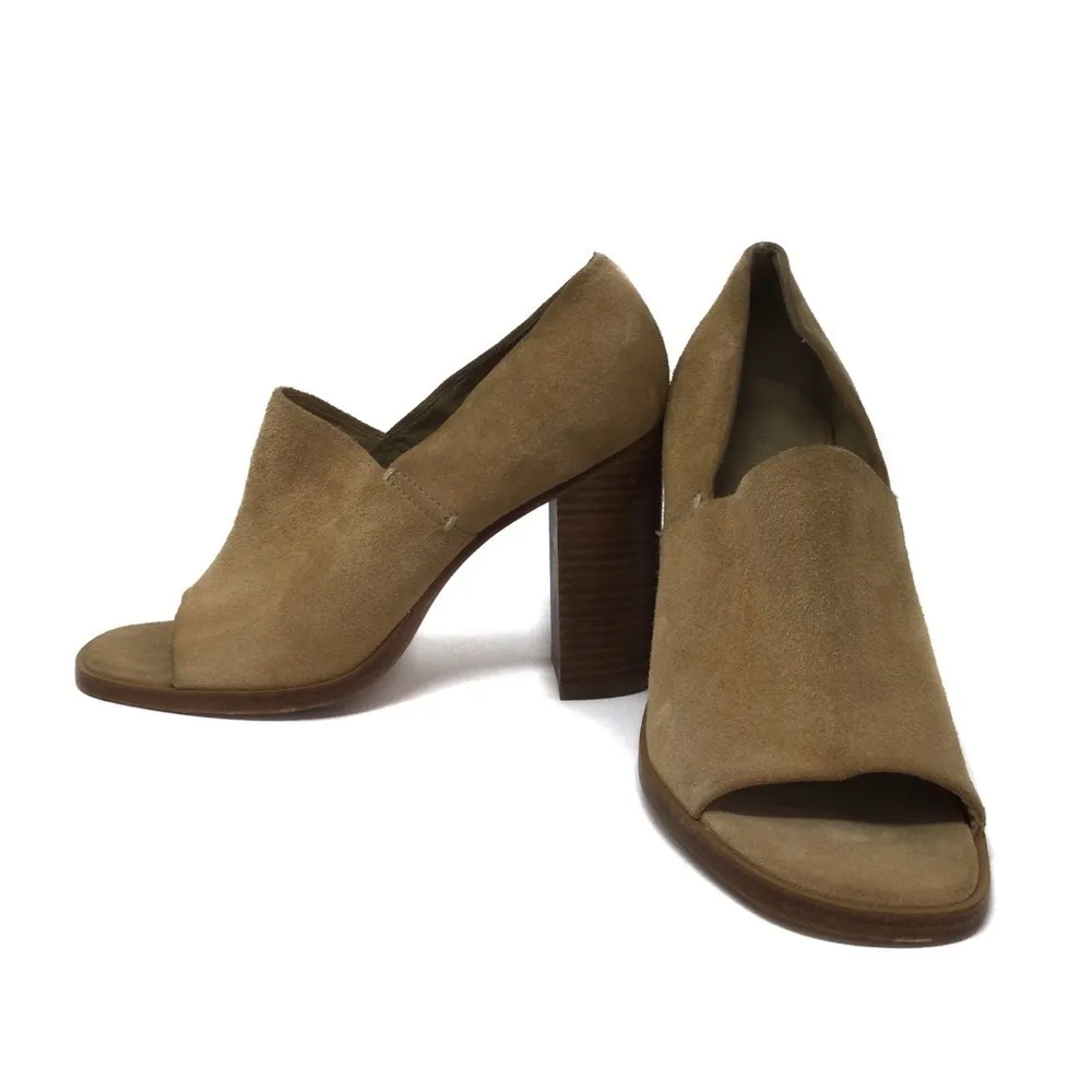 Rag&Bone Myra camel open leather square toe heels - Image 8