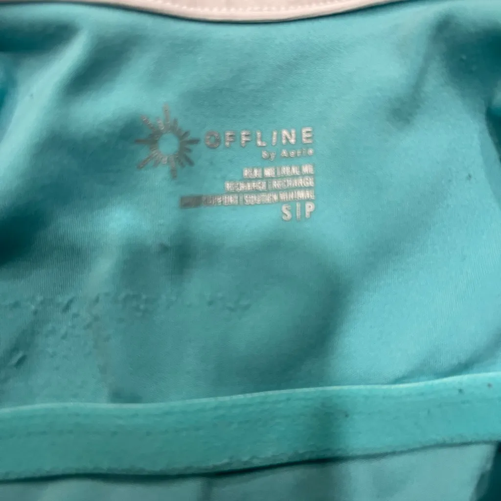 Women's Turquoise Tank Top with White Trim Blue Size undefined - Image 3