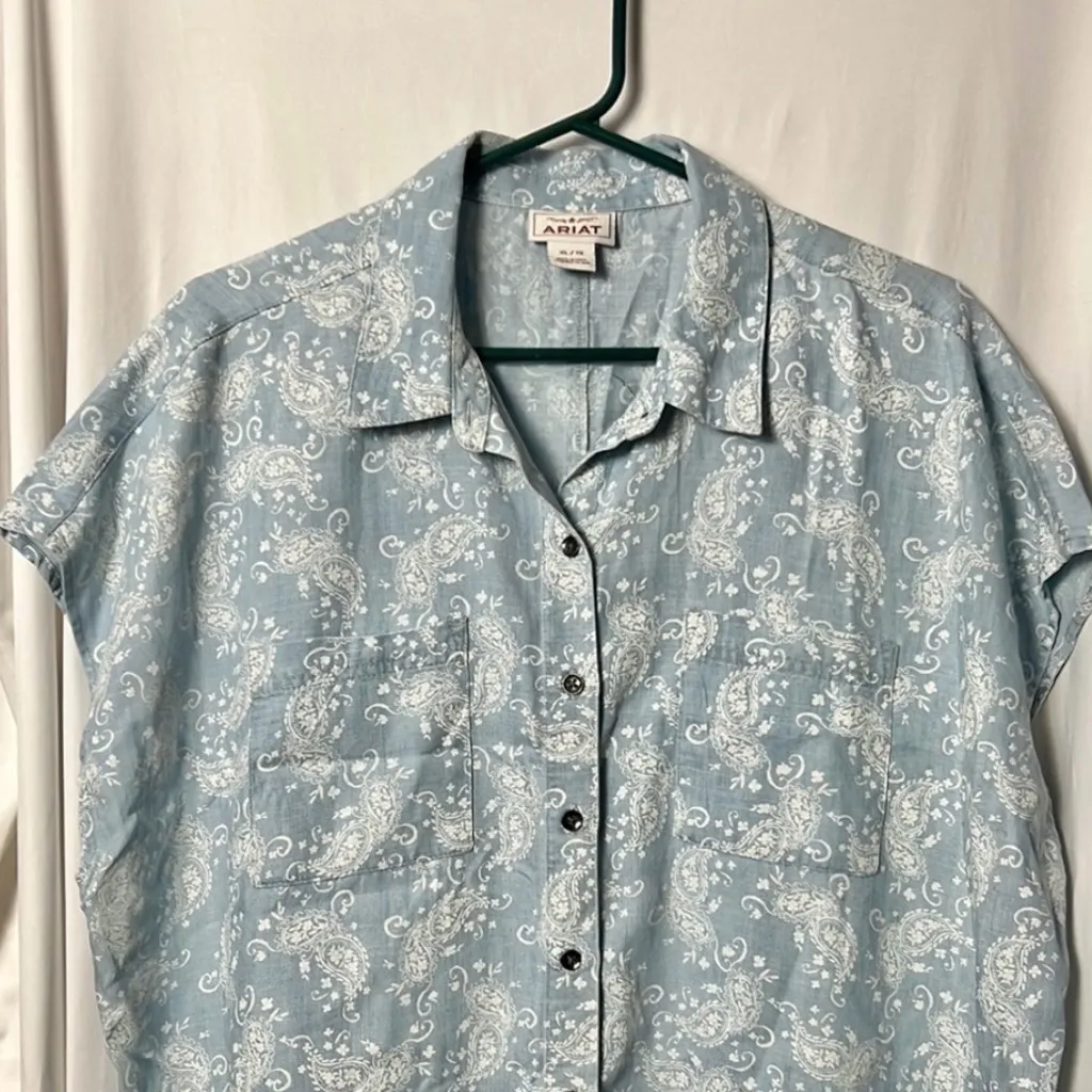Ariat Women's Ocean Side Paisley Tencel Shirt Size XL - Image 4
