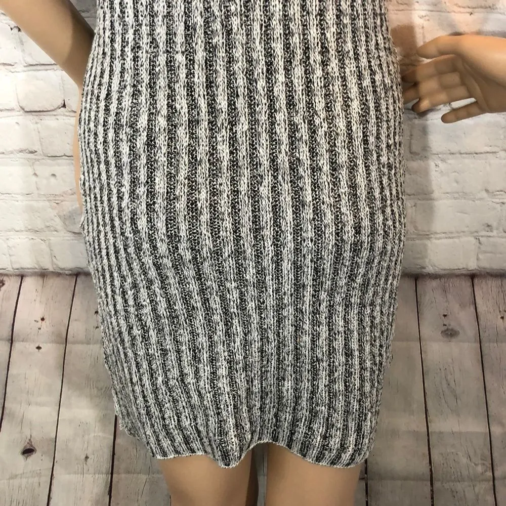 Gray Ribbed Turtleneck Knit Sleeveless Sweater Dress OSFM Size undefined - Image 10