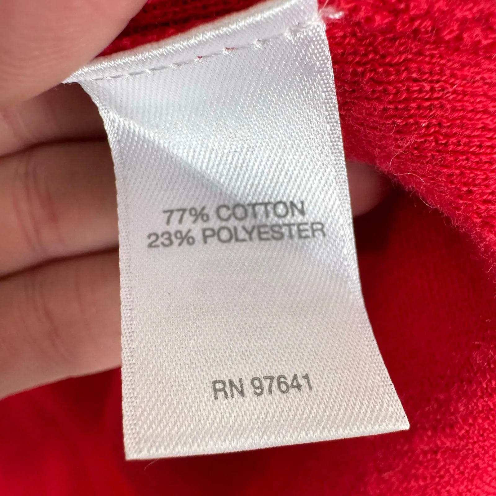 J. Jill Cotton Blend Red Cropped 3/4 Sleeve Lightweight Open Cardigan Size LP - Image 3