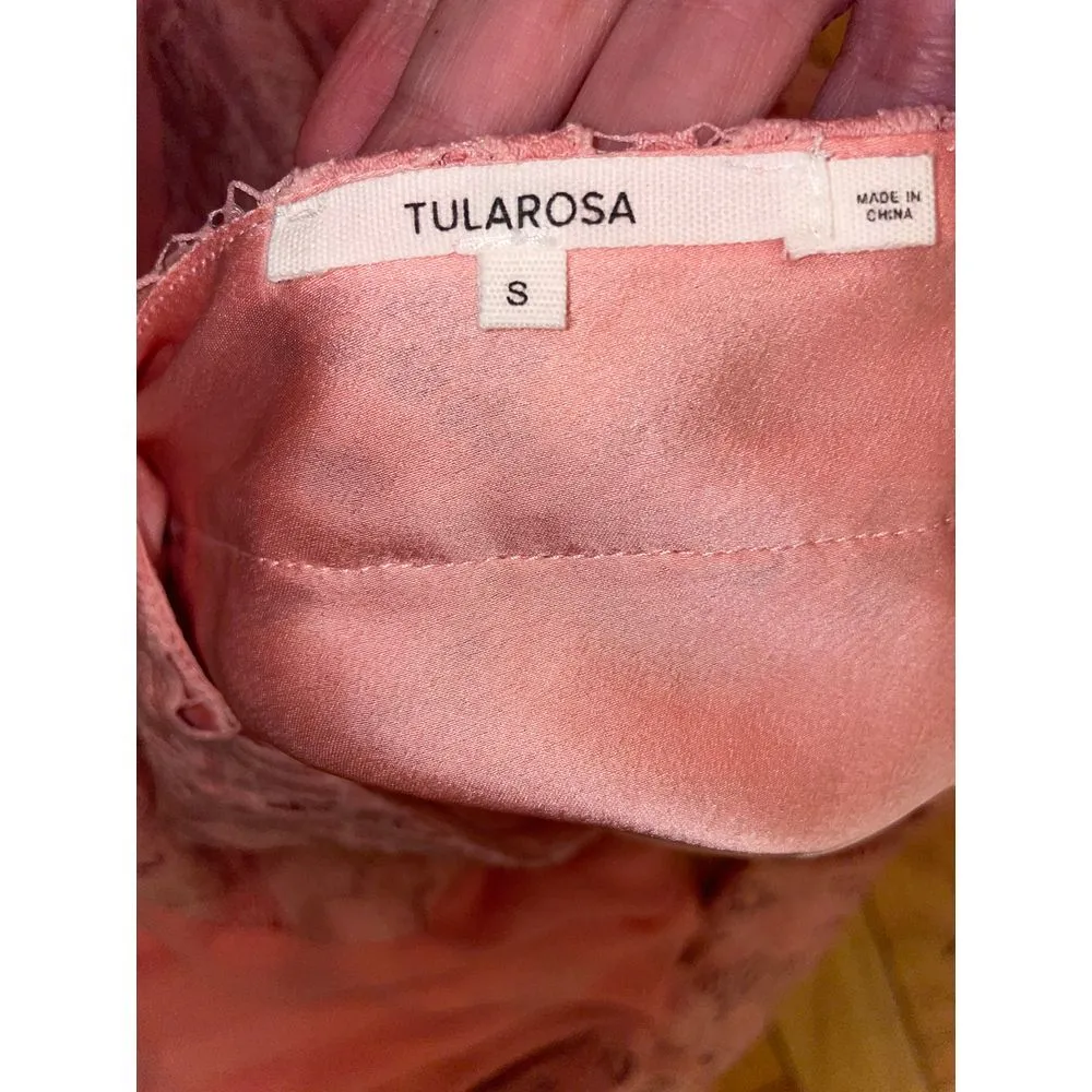 NWT‎ Tularosa Skylar Floral Blush Pink Lace Bell Sleeve Babydoll Mini Dress S - Image 5