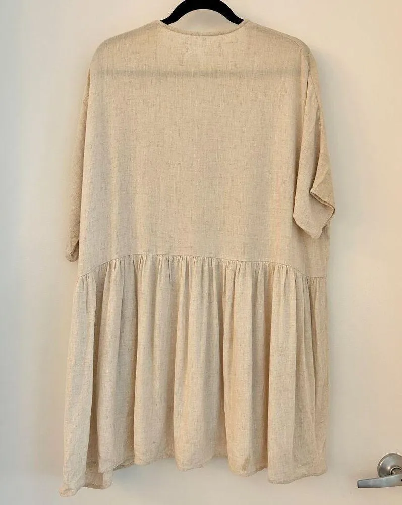 Princess Polly The Sandy Mini Oversized Dress Natural Lower Impact Size S/M - Image 10