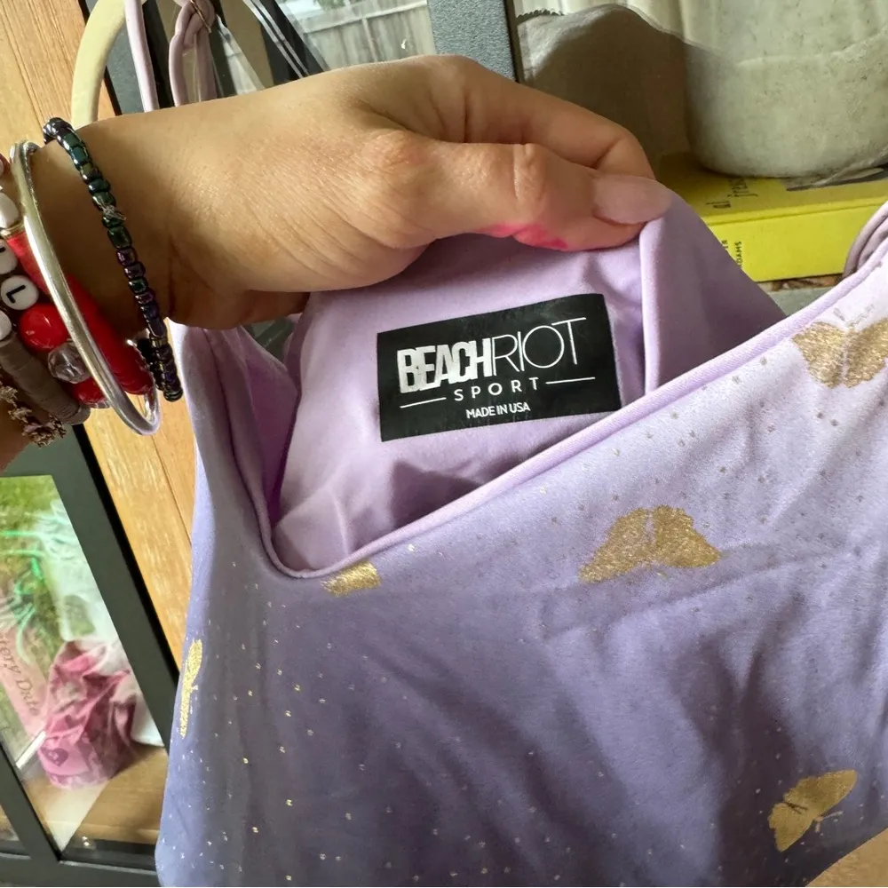 BEACH RIOT tank top bikini sports bra gold butterflies speak now taylor swift - Image 3