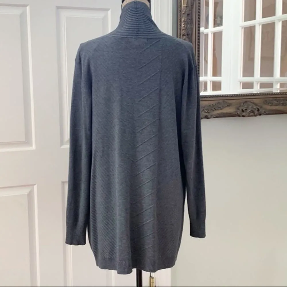 Hayden Park Dark Grey Long Open Cardigan Size S Gray - Image 6