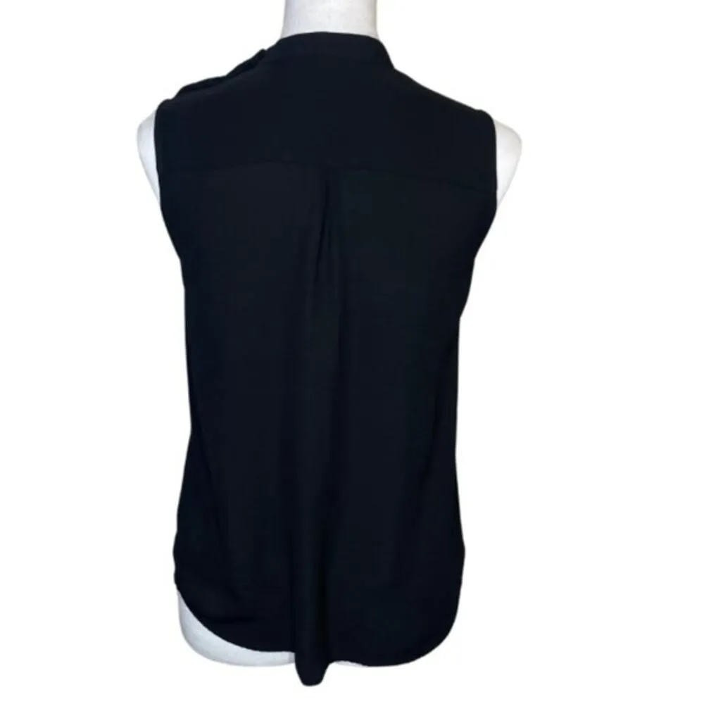 SM Woman Women's Mock Neck Sleeveless Top w/Button Shoulder Accent XS Black - Image 2