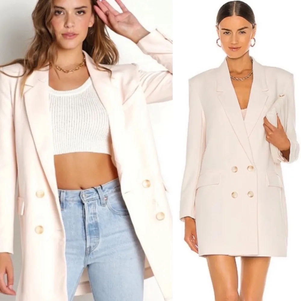 BB DAKOTA Dressed To Thrill Blush Ivory Blazer Jacket or Dress - Image 15