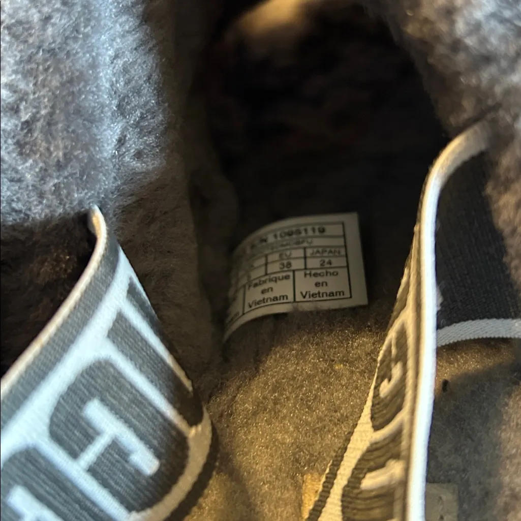 UGG Charcoal Fluffy Slippers - Image 4