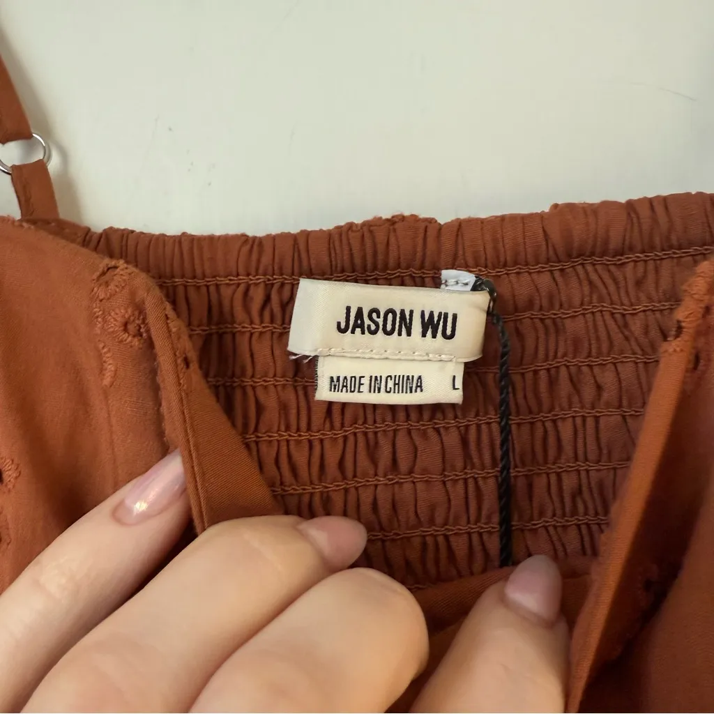 Jason Wu Brown Eyelet Crop Top L NWT - Image 2