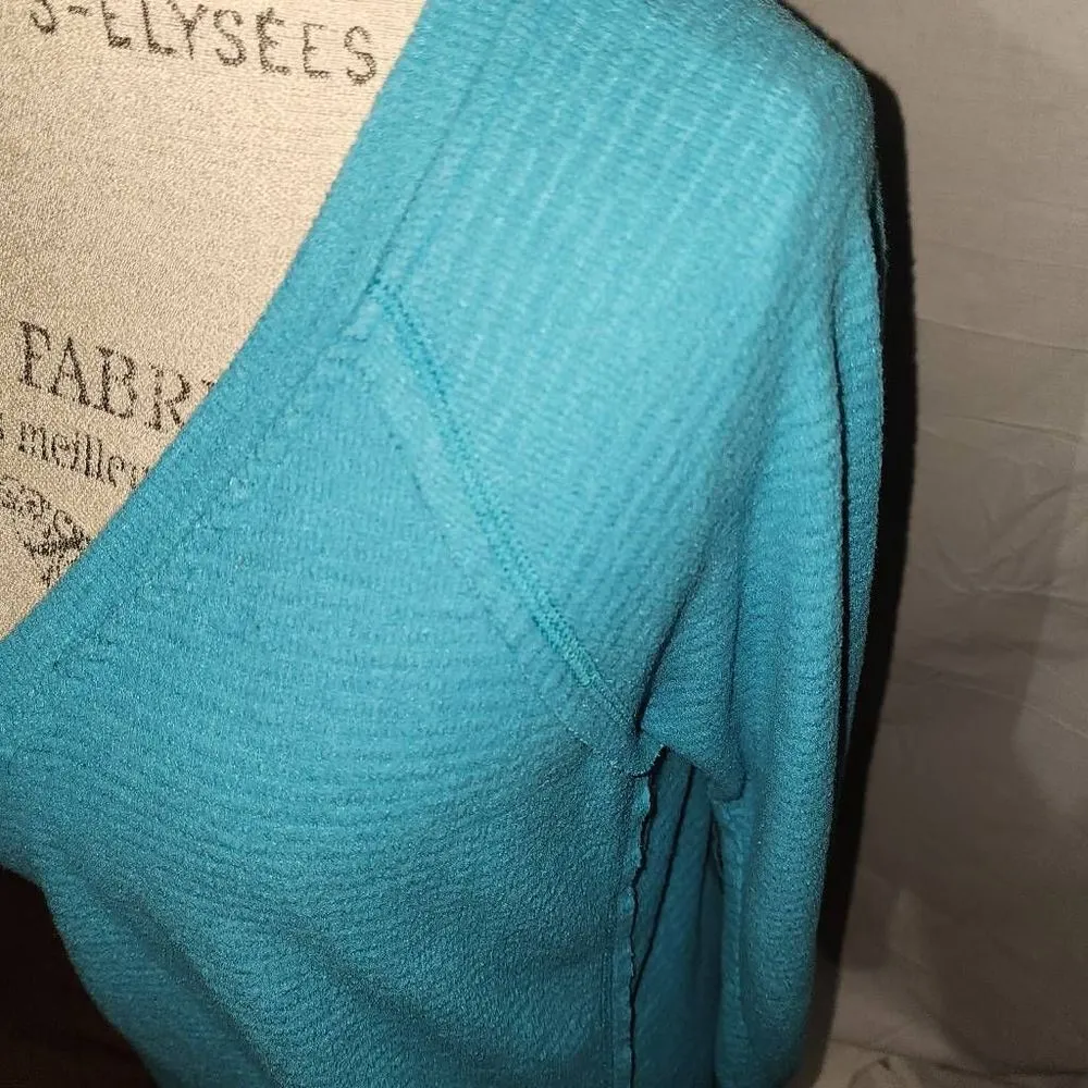 Wildfox  Womens Blue‎ V Neck Haley Brushed Short Top Sweater Medium - Image 3