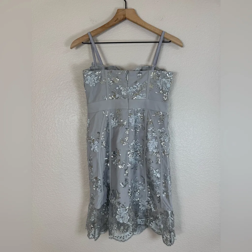 X by NBD Revolve Harper Lace Mini Sequin Dress in Silver size XS NEW $338 - Image 7