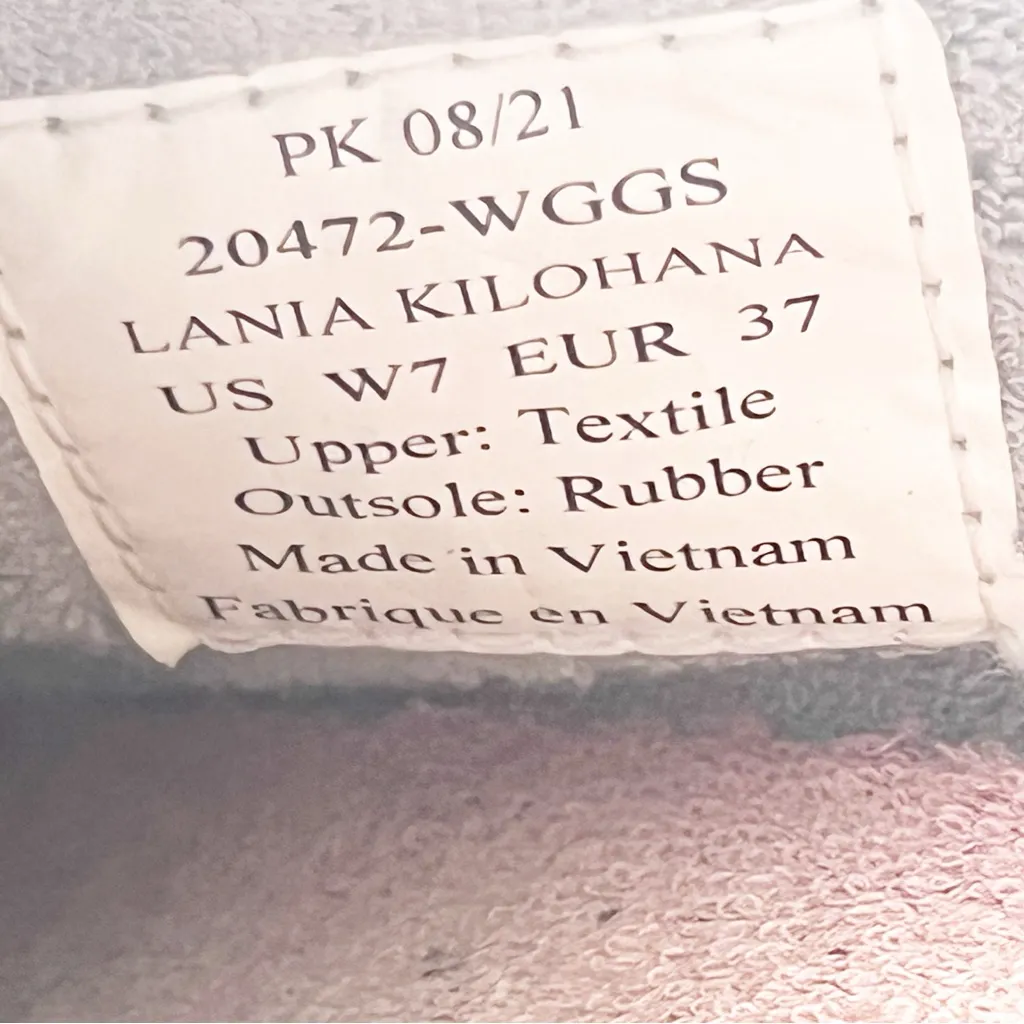 OLUKAI Lania Kolohana Gray Slip On Drop Heel Slippers, Size 7 - Image 2