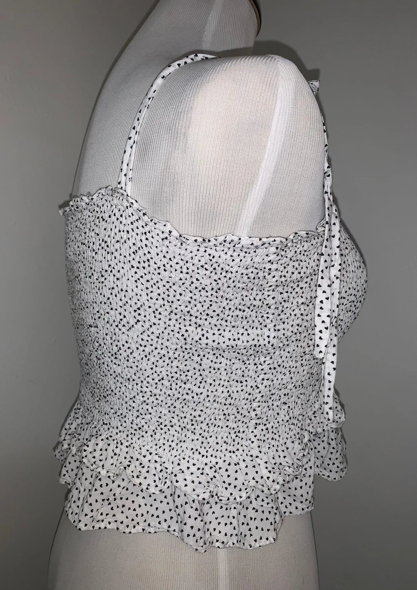 Smocked White And Black Heart Tank Top - Image 7