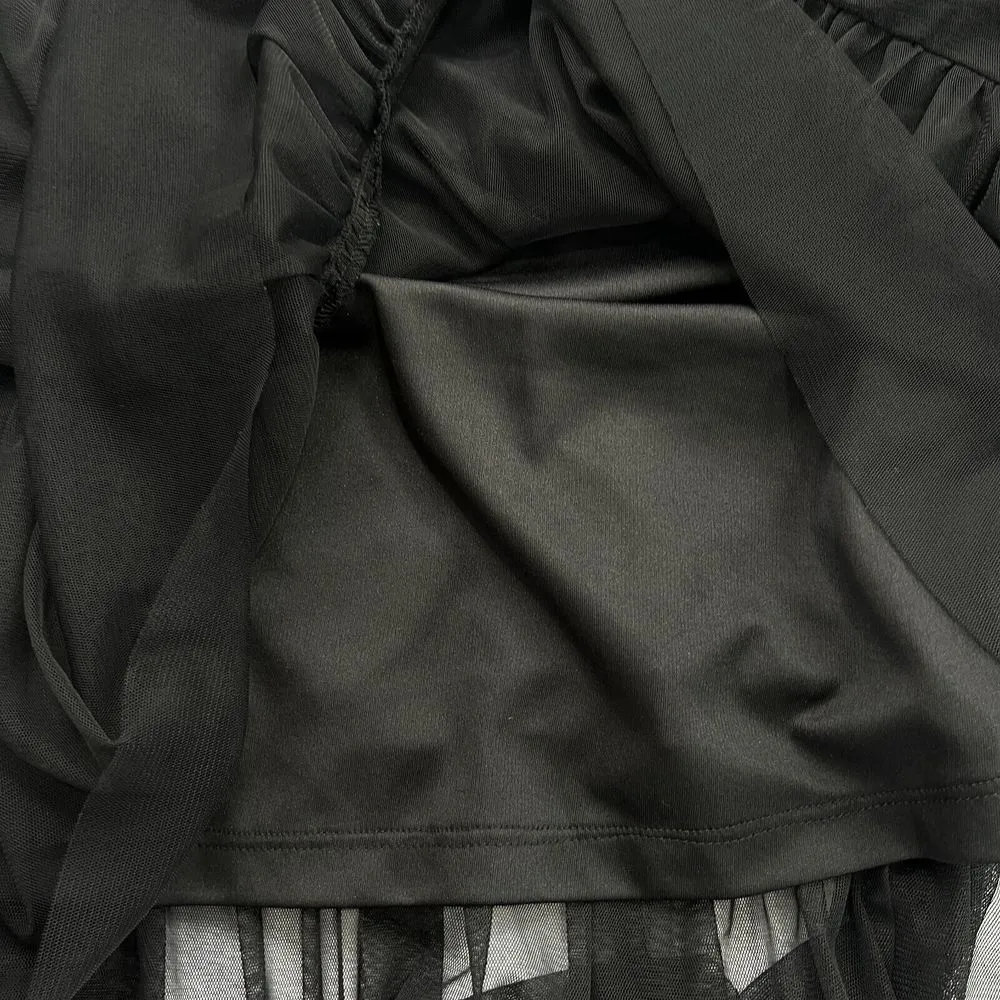 Soft Surrounds Womens XS Elastic Waist Mesh Maxi Skirt Black Gothic 90's Artwear - Image 6