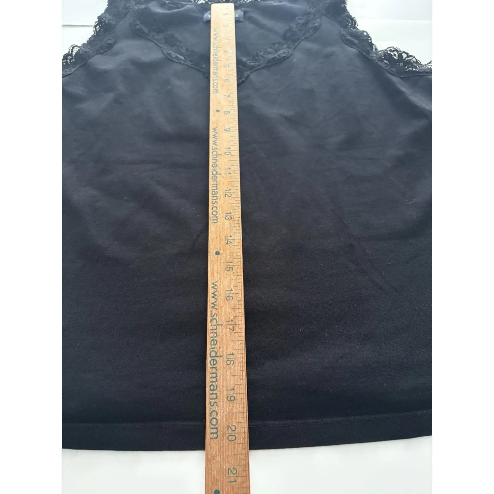 Jones New York Tank Top XL Black Lace Trim Clean Girl Goth Layer Cami Soft - Image 5