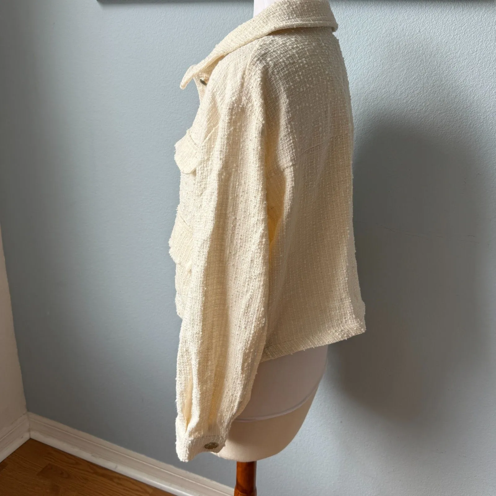 Zara Textured Over Shirt Jacket Size XL - Image 6